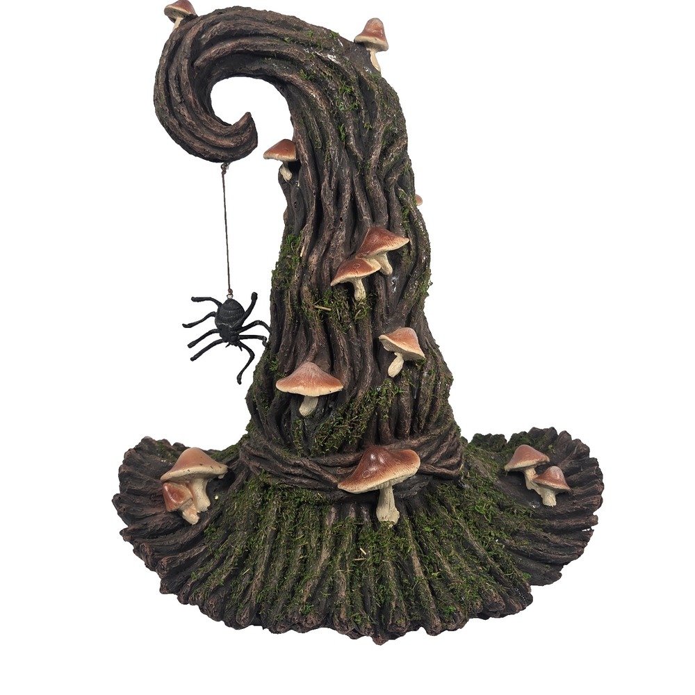 Hallow's Eve Witch Hat Mushroom Spider LED 16.5 Inch Halloween Decor